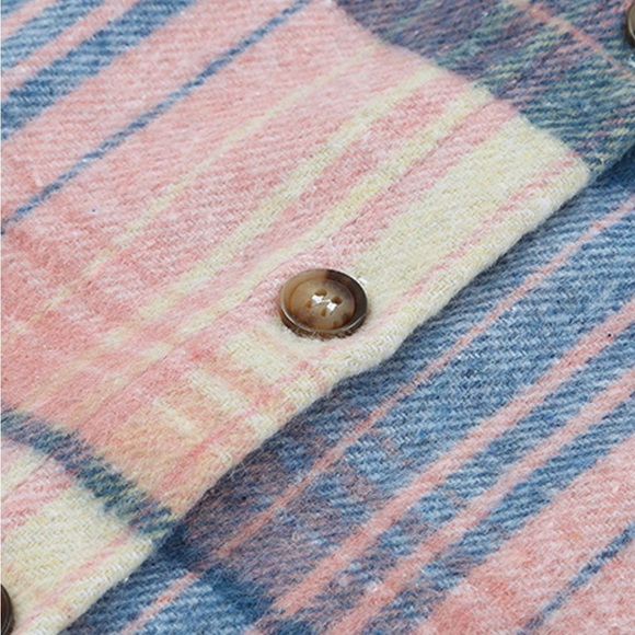 Pink Plaid Flannel Shacket - Picture 2 of 7